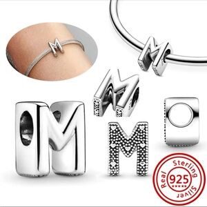 NWOT Letter M Alphabet Charm Sterling Silver 925